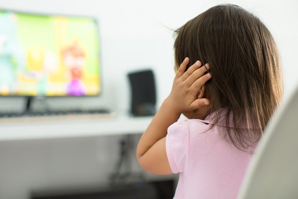 child distressed by television program