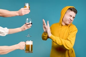 teen boy refuses offer of alcohol