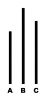 Image of three vertical lines, each easily perceived as being of different length