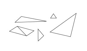Dreiecke unterschiedlicher Form und Größe 